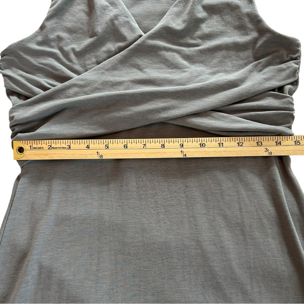 Athleta Women’s‎ Gray Adriana Wrap Front Sleeveless Dress  Sz M - Picture 5 of 8
